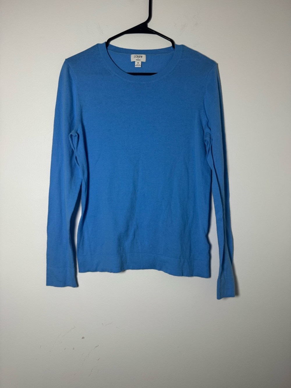 J.Crew Blue Long Sleeve Knit Top Womens Medium Lightweight Basic